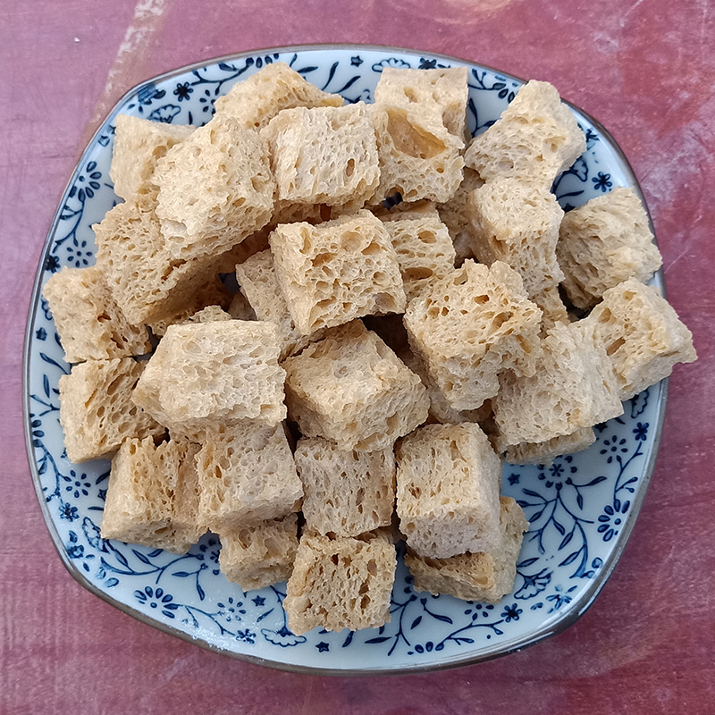 烤麸丁500g凉皮专用面筋干脱水面筋块干货凉拌菜素食四喜四鲜烤麸-图0