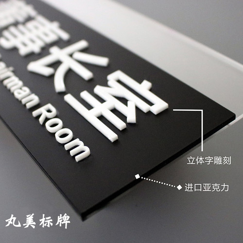 高档办公室门牌亚克力科室牌公司部门标识牌会议室经理室门牌定制 - 图0