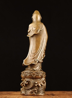 古玩收藏仿古大清乾隆年制站浪花观音菩萨摆件古董观世音菩萨