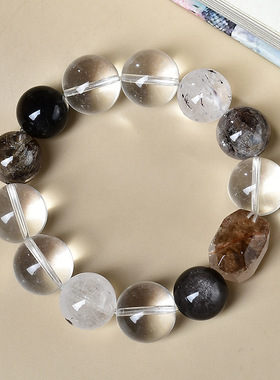 天然白水晶闪灵单珠散珠