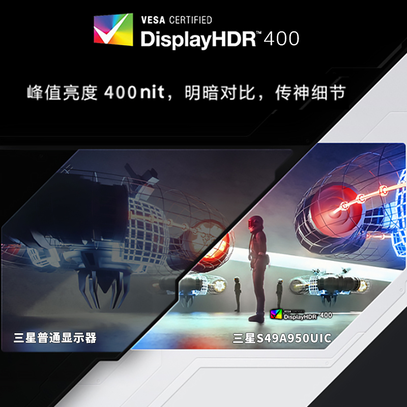 三星49英寸120hz曲面游戏显示器量子点电竞带鱼屏S49A950UIC HDR - 图0