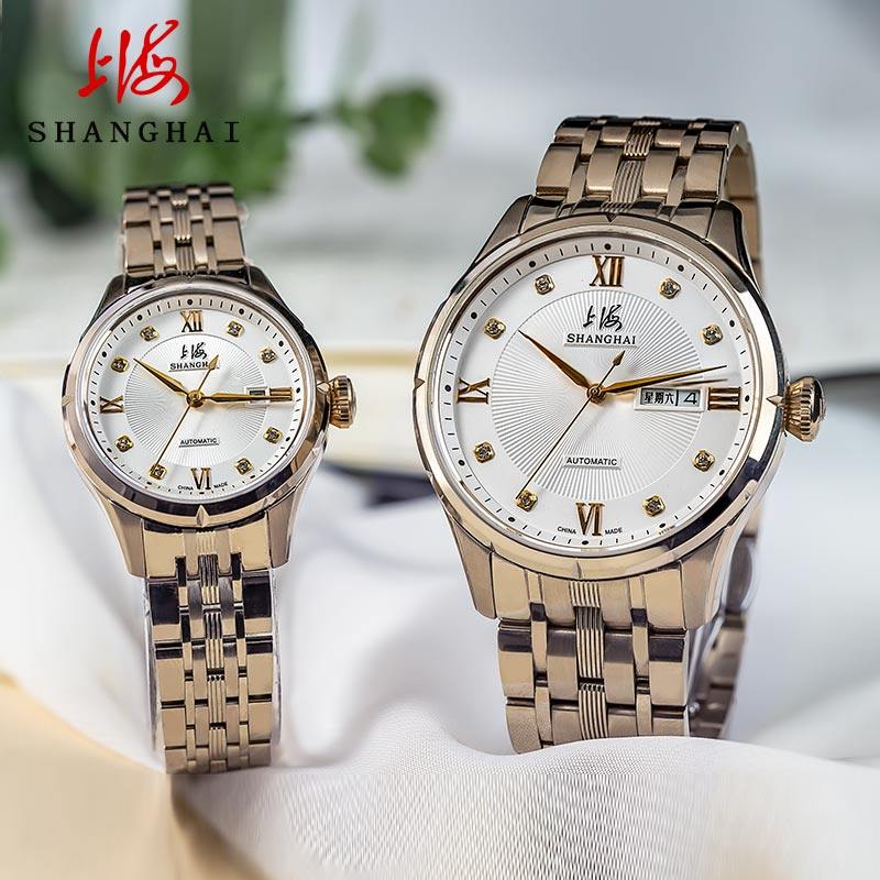 上海男全自动时尚潮流透底机械表 上海上时国产腕表