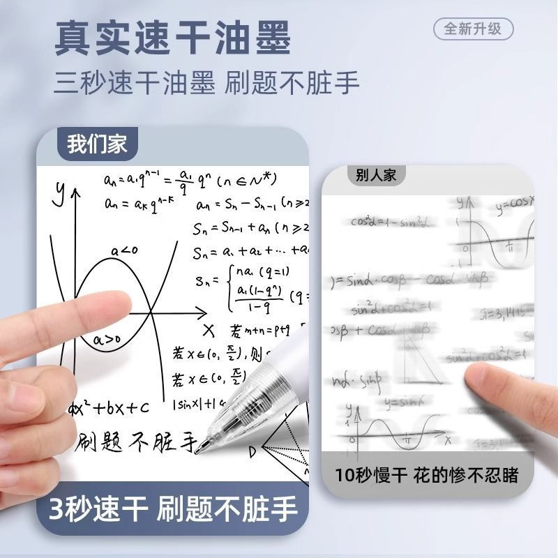 晨光实用派透明K35秒干按动中性笔0.5笔芯简约ST笔头3558学生水笔-图2