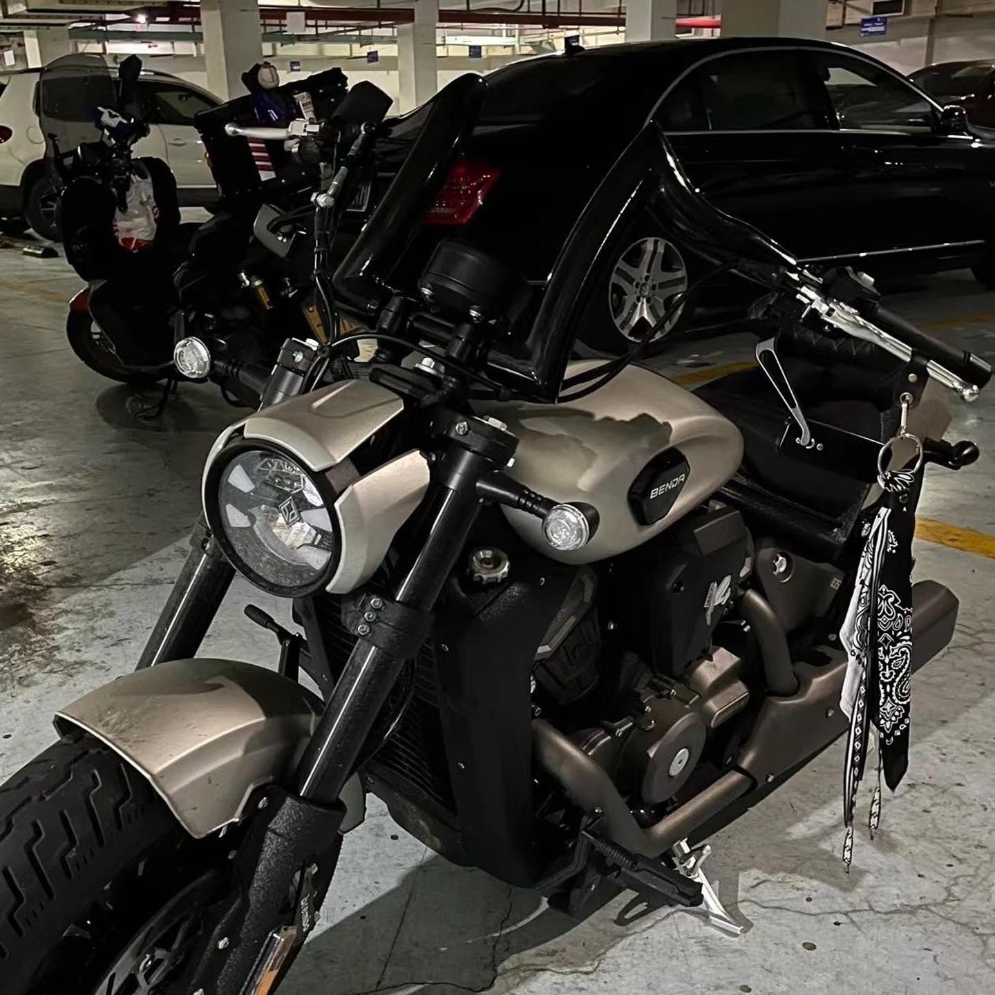 适用奔达黑旗500改装车把黑旗950/500改装高把加粗复古2英寸羊角,淘宝优惠券,粉丝福利购,淘宝优惠卷