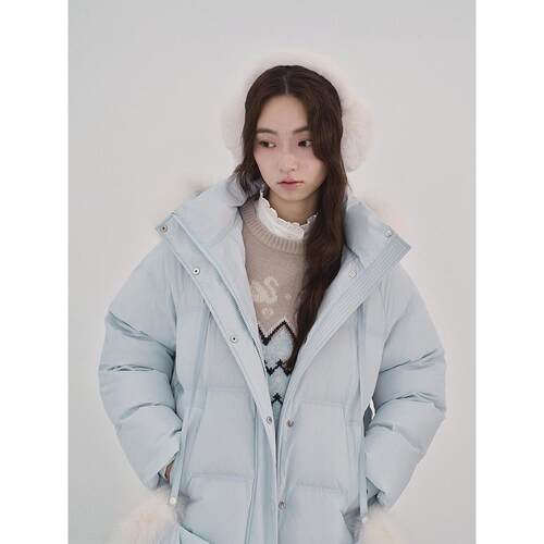 【商场同款】狐狸毛羽绒服女装带手套保暖柔软外套C1ACF4401 - 图2
