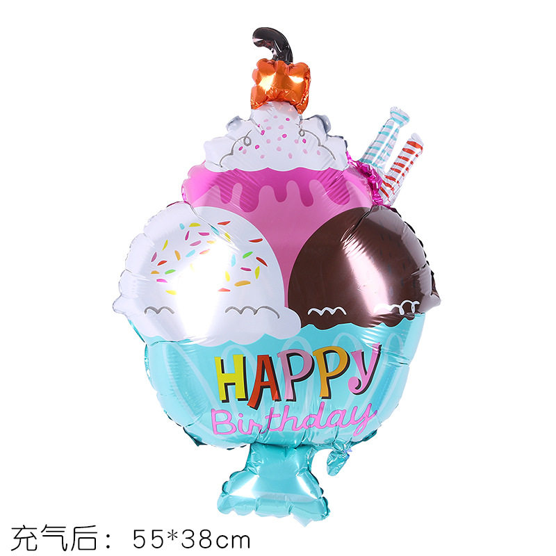 宝宝百天周岁冰激凌甜甜圈铝膜气球儿童生日布置成人生日派对装饰,淘宝优惠券,粉丝福利购,淘宝优惠卷