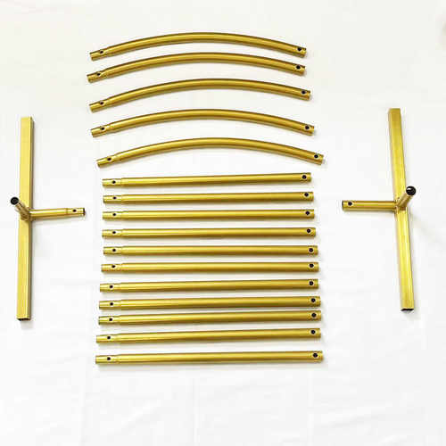 圆环婚庆道具金色拱形拱门婚礼舞台背景迎宾摆件路引装饰铁艺花架 - 图3