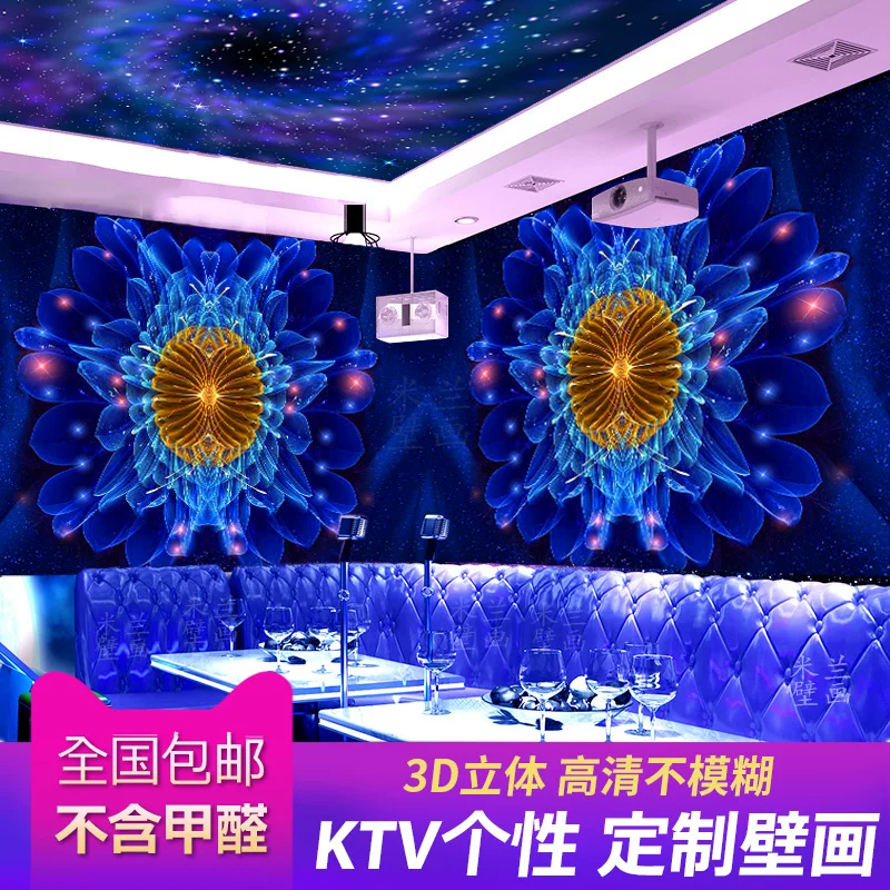 Пользовательский KTV стена клуб пение зал коробка обоями Интернет кафе игровая музей крутая геометрическая обоями бар тема 3D фреска