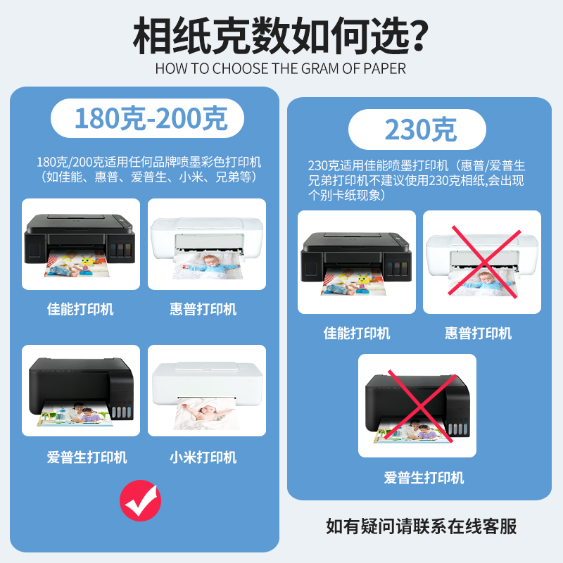 适用小米照片打印机相纸喷墨打印机照片纸5寸6六寸7寸8寸a4相册纸-图0