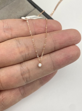 出口韩国通体14k真金AU585锁骨链孤品重量1.06克 42cm长度