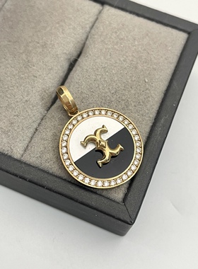 出口日本通体14k真金AU585吊坠孤品 重量3.14克