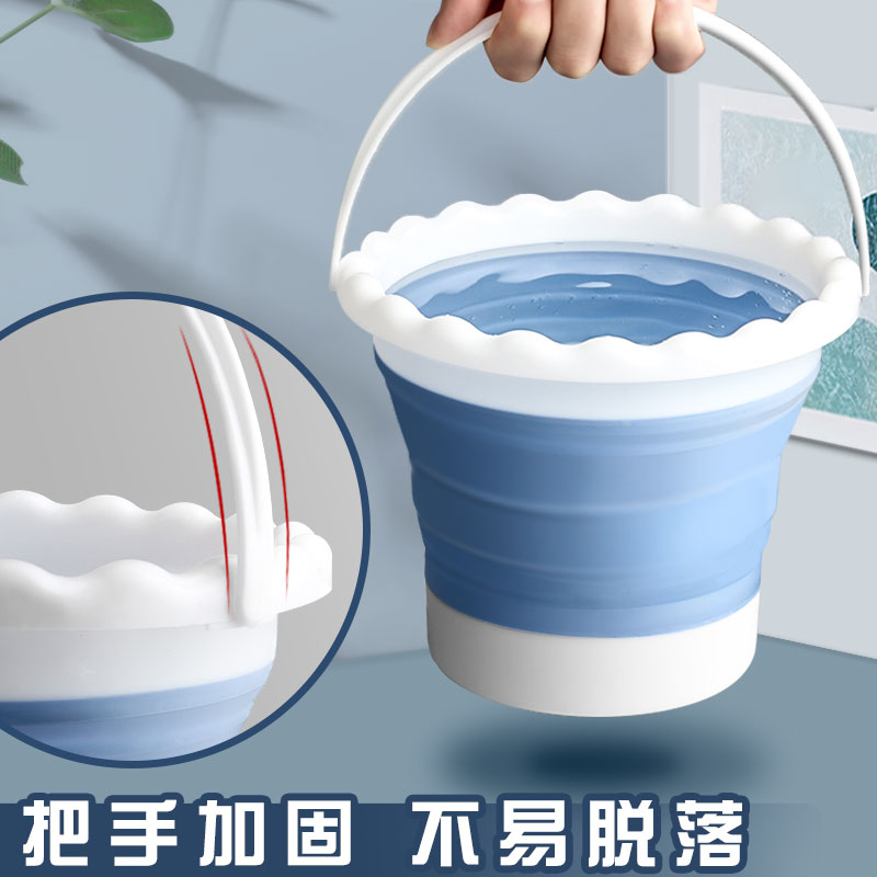 可折叠水彩水粉洗笔桶颜料涮笔筒圆形小水桶专用美术生水桶洗笔筒色彩梅花调色盘便携国画硅胶方形水桶-图2