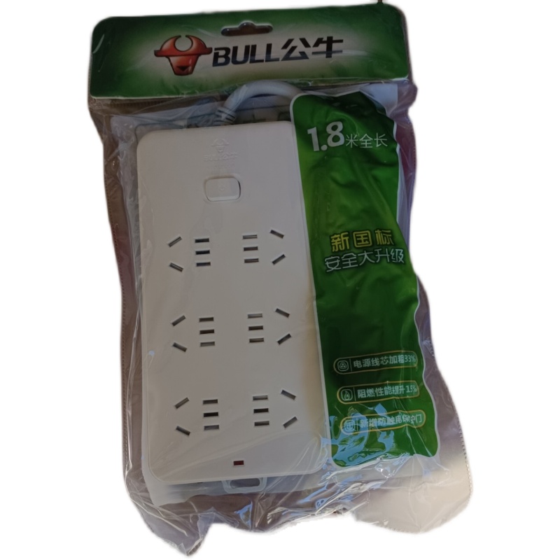公牛插座接线板插排插线板拖线板插板GN-109K六孔无线/1.8/3米 - 图1