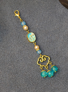 古风醒狮福字吊坠旗袍压襟