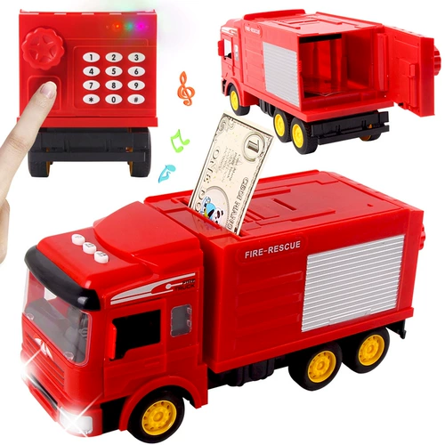 Путешественные транспортные средства Экономьте деньги, горшок, сеть Red Kids's Works Box Savings, можно использовать для борьбы с анти -крором, девочками и девочками шесть -один подарок