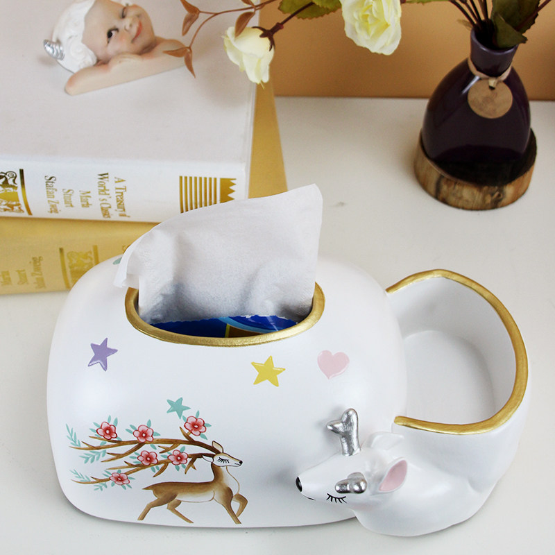 创意可爱卡通纸巾盒客厅餐厅纸抽盒家用餐巾盒现代家居装饰品摆件