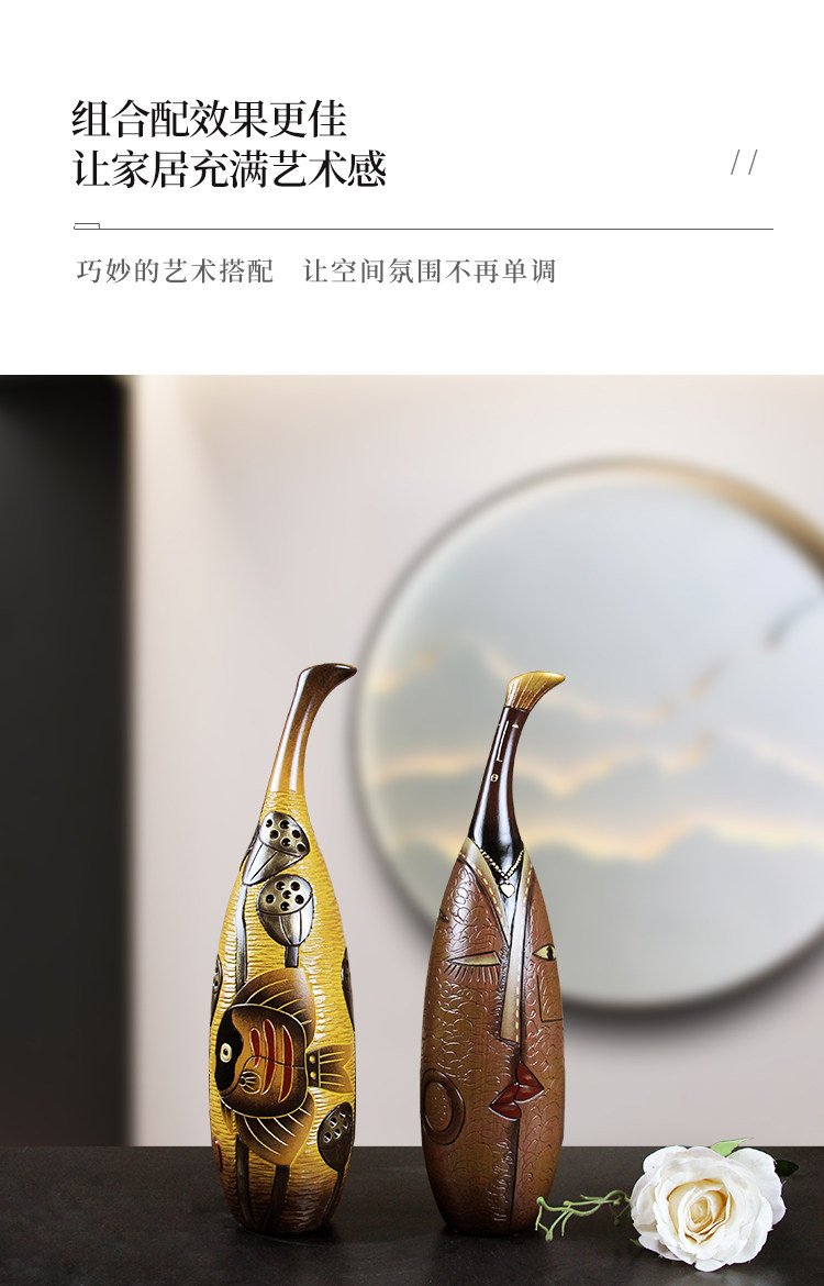 天鹅创意花瓶中式节日云南特色礼品摆件客厅家居装饰品工艺品陶瓷