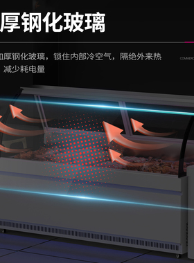 乐创熟食展示柜卧式上冷藏下冷冻