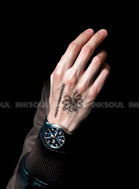 INKSOUL 草本纹身贴欧美情侣十字架潮酷男女ins刺青逼真防搓贴纸