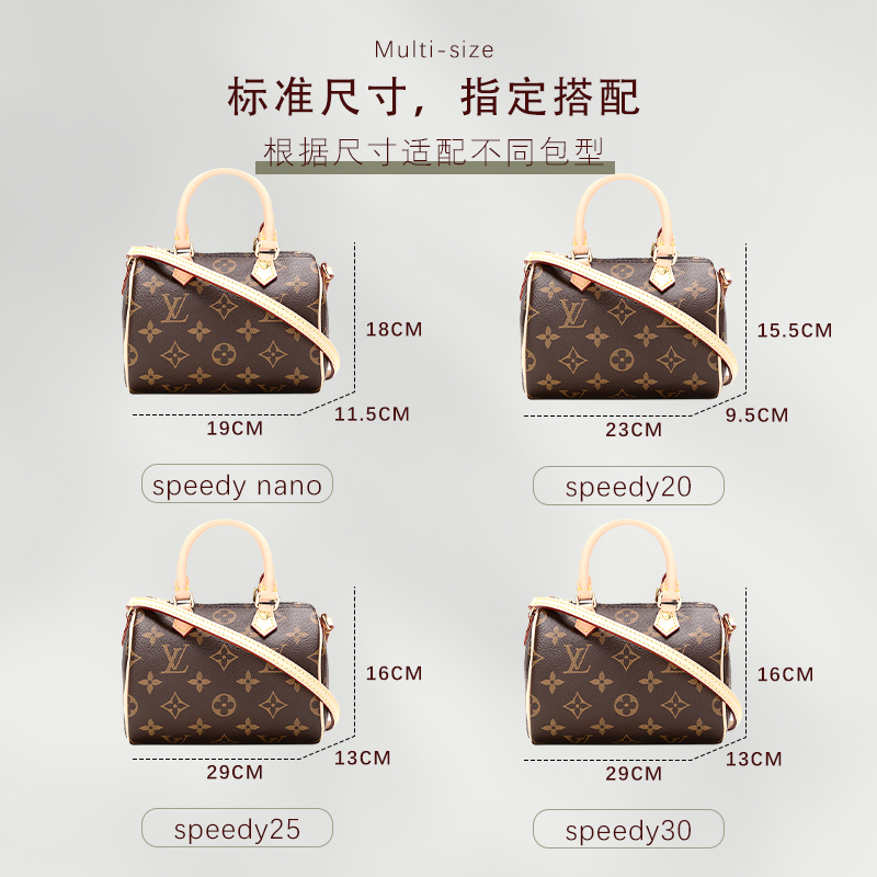 适用LV speedy16 20 25 30侧拉链内胆包尼龙nano波士顿包内袋衬包-图0