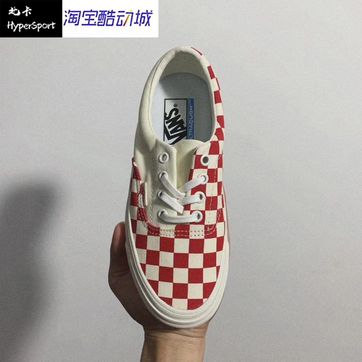 Vans Era Crft棋盘格潮流运动低帮帆布鞋男女同款红色VN0A3WLRVPO-图1