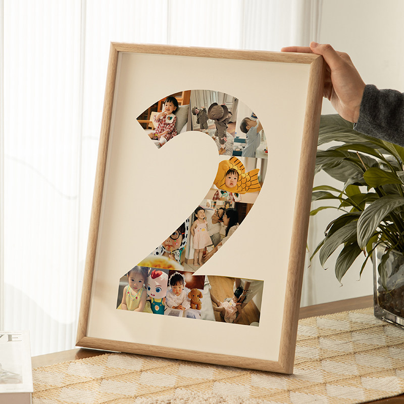 一周岁纪念相框照片定制diy成长记录情侣宝宝生日摆台数字2拼图框,淘宝优惠券,粉丝福利购,淘宝优惠卷