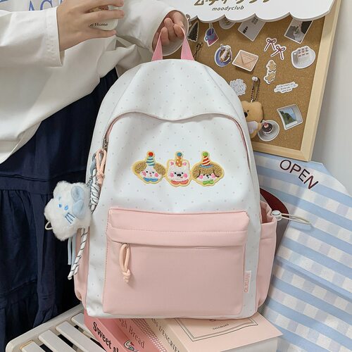 儿童书包初中女生小学生2025新款背包大学生女孩高中生抽绳双肩包 - 图3