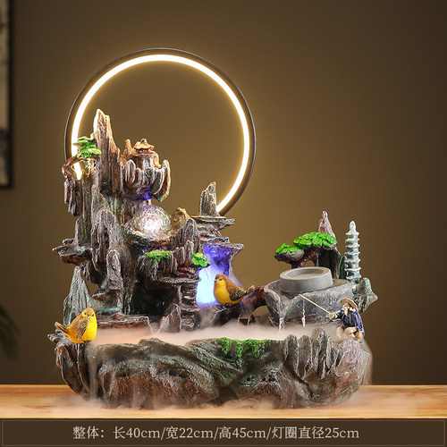 风水轮假山流水喷泉循环招财客厅办公室前台茶桌摆件开业搬家送礼 - 图1