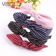 Mũ len Hàn Quốc đa năng ngọt ngào nơ vải headband headband tai thỏ với răng chống trượt rộng vành kẹp tóc phụ kiện tóc - Phụ kiện tóc