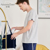 Mùa thu hươu mùa hè mỏng phần mui xe cotton ngắn tay nam đồ ngủ hai mảnh thanh niên màu rắn kích thước lớn dịch vụ nhà giản dị - Bộ Pajama thời trang nữ cao cấp Bộ Pajama