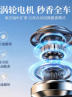 太阳能车载香薰汽车香水高级感黑