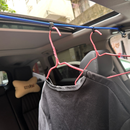 车载创意伸缩晾衣绳汽车衣服架商务驾车自驾游用品车用挂衣绳 - 图2
