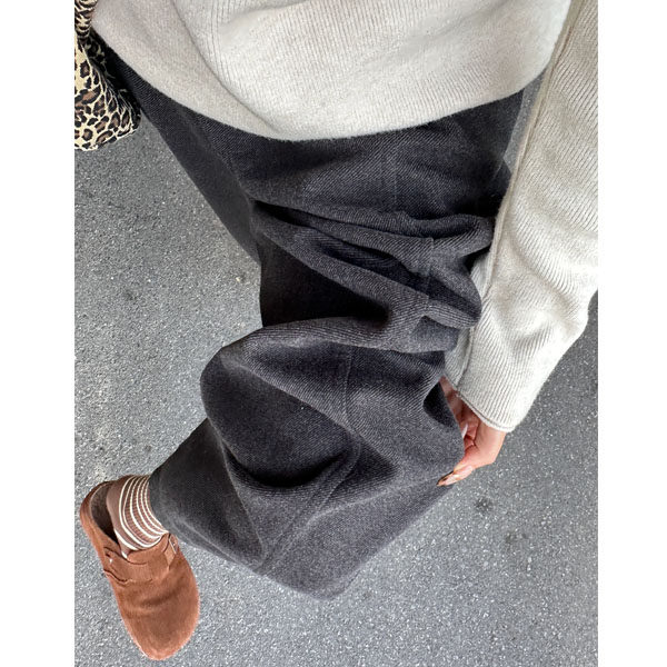 梨型身材深灰色毛呢休闲裤女冬季加绒大码胖mm高腰宽松显瘦阔腿裤,淘宝优惠券,粉丝福利购,淘宝优惠卷