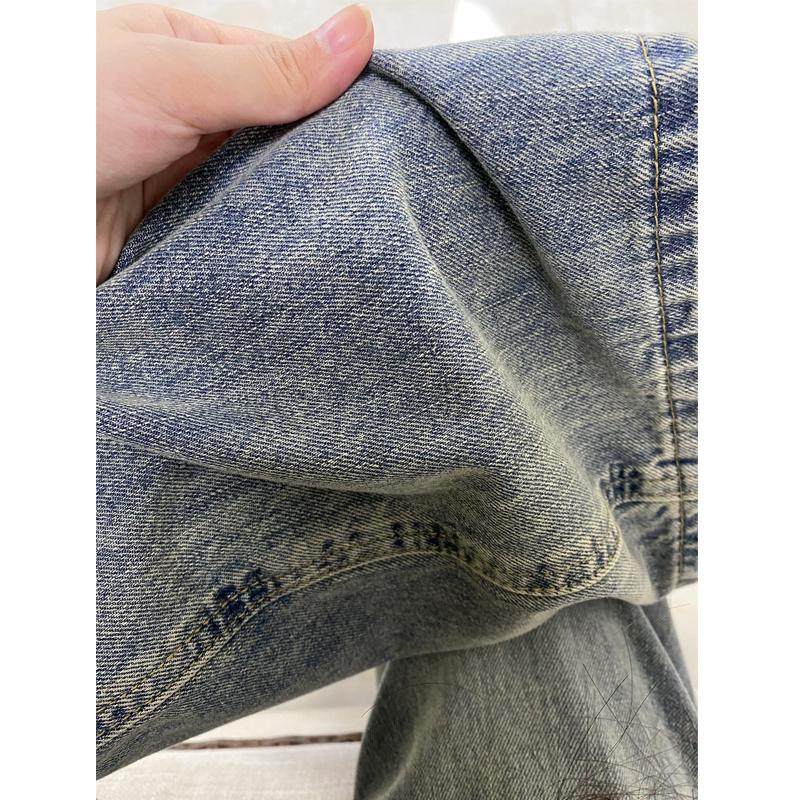 复古做旧直筒牛仔裤女春季新款胖mm小个子梨形身材显瘦窄版阔腿裤,淘宝优惠券,粉丝福利购,淘宝优惠卷