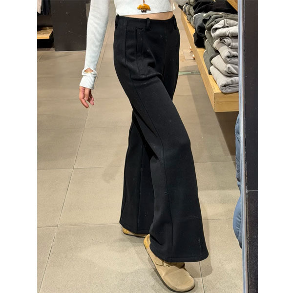 黑色微喇裤女加绒冬宽松不贴腿喇叭裤大码运动梨形遮胯显瘦卫裤子,淘宝优惠券,粉丝福利购,淘宝优惠卷