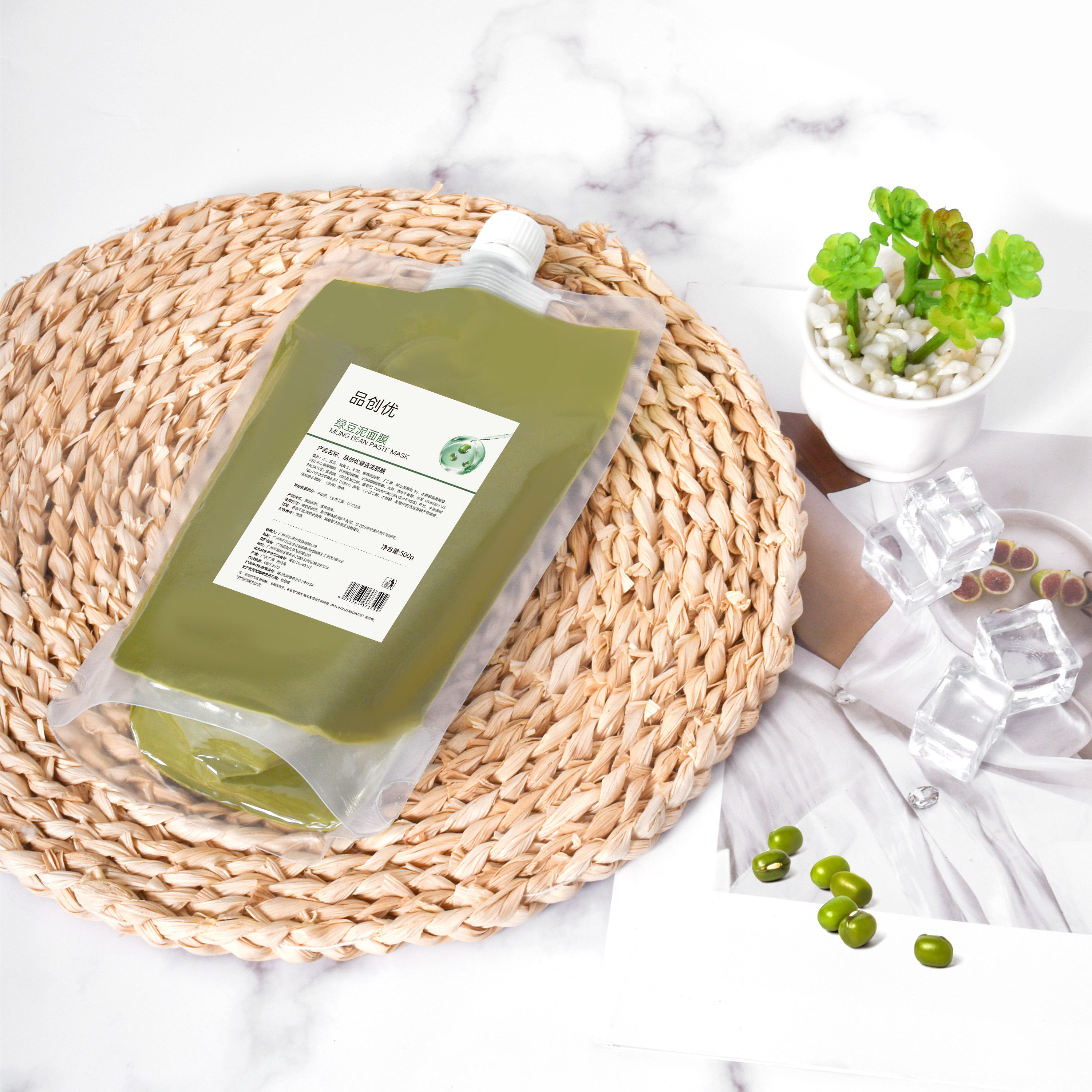 绿豆泥面膜 涂抹清洁面膜泥 500g&1kg化妆品 - 图3