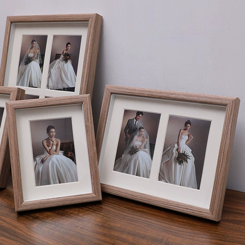 Фоторамка для влюбленных из натурального дерева, фотография, фотоальбом, творческая пара, 6 дюймовая, «сделай сам»