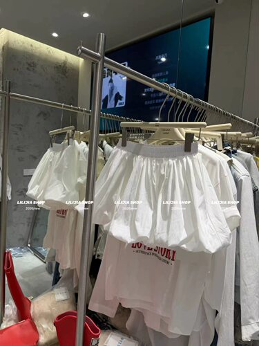 实拍正品韩版2026春夏新款时尚纯色百搭高腰显瘦松紧腰花苞半身女 - 图2