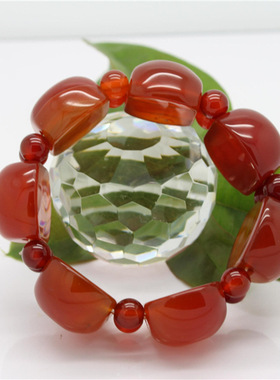 巴西红玛瑙手链本命年玉石手串