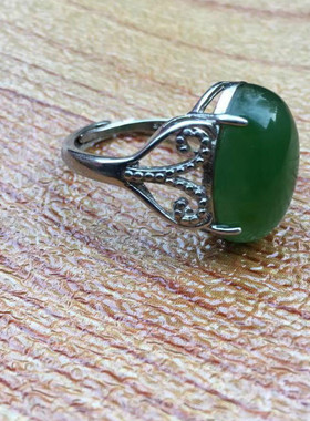 和田玉碧玉活口戒指玉石指环戒子