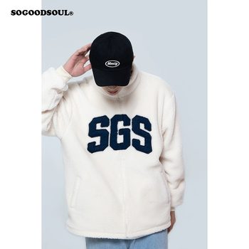 SOGOODSOUL ເສື້ອລູກແກະ velvet zipper ຫນາແຫນ້ນຜູ້ຊາຍແລະແມ່ຍິງ trendy couple style winter new top trendy