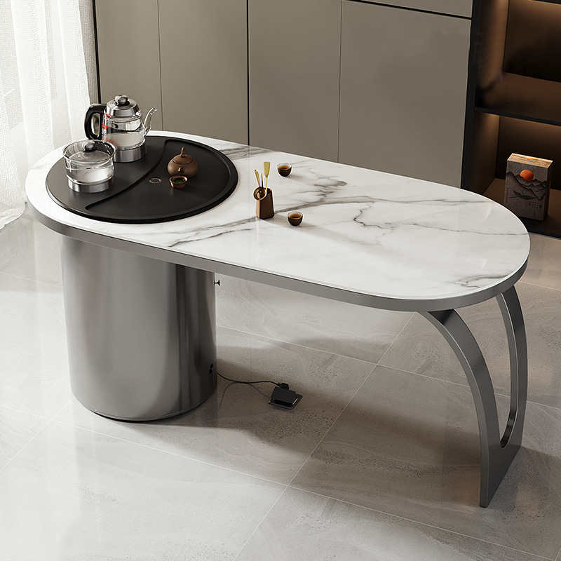 简约现代阳台岩板茶台意式轻奢泡茶桌不锈钢办公桌功夫茶桌椅组合,淘宝优惠券,粉丝福利购,淘宝优惠卷