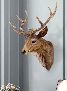 墙面装饰欧式挂件招财鹿头