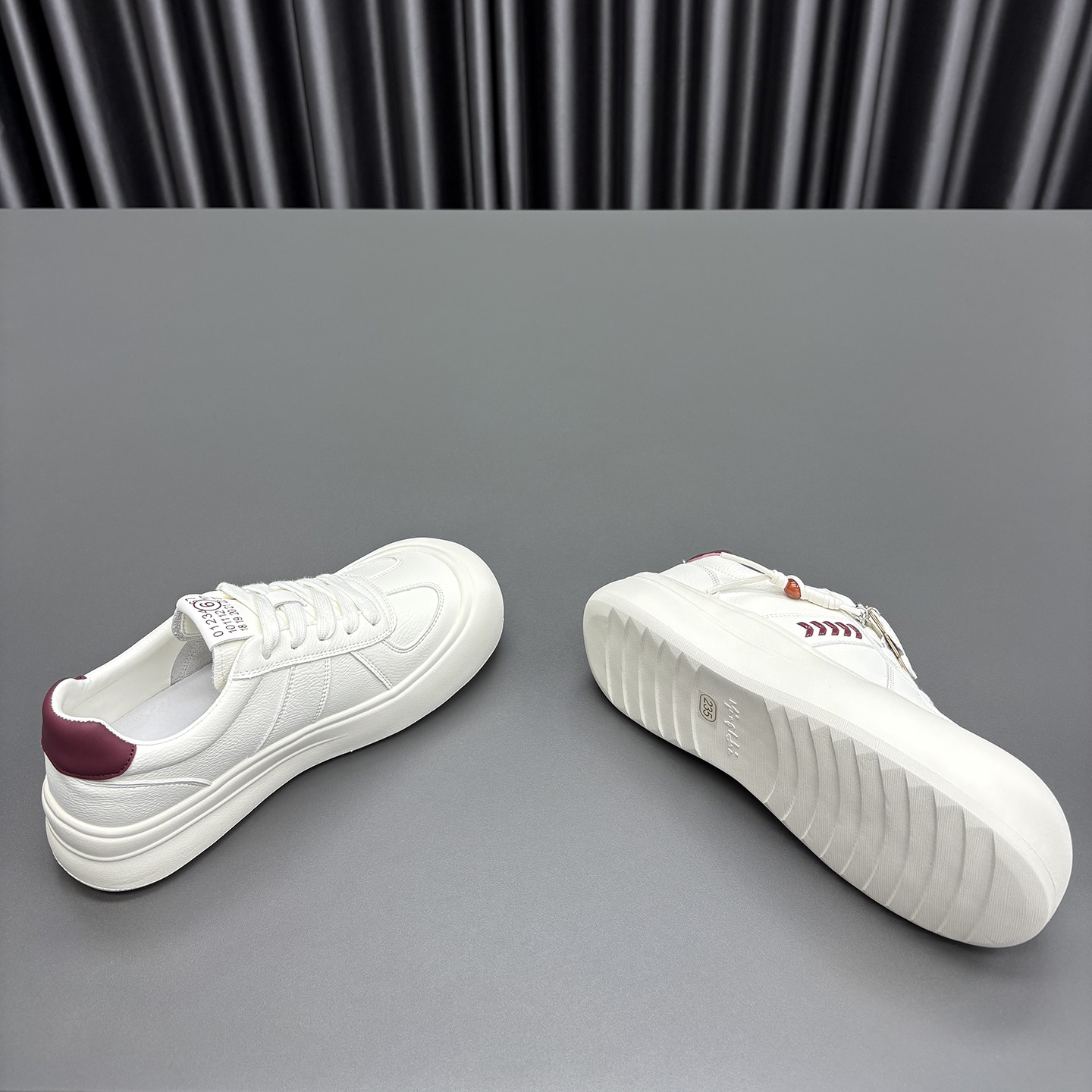 真皮小白鞋女2026春季新款圆头厚底时尚透气防滑牛皮休闲运动板鞋,淘宝优惠券,粉丝福利购,淘宝优惠卷