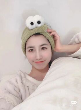 束发带可调粘贴式宽边洗脸羊羔毛