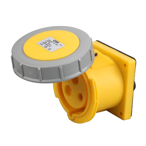 CEE16A/32A/110V/IP67/Plug黄色工业插头插座 防水检修箱公头母座 - 图1
