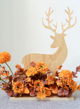 新款绢花手工艺品客厅玄关摆件