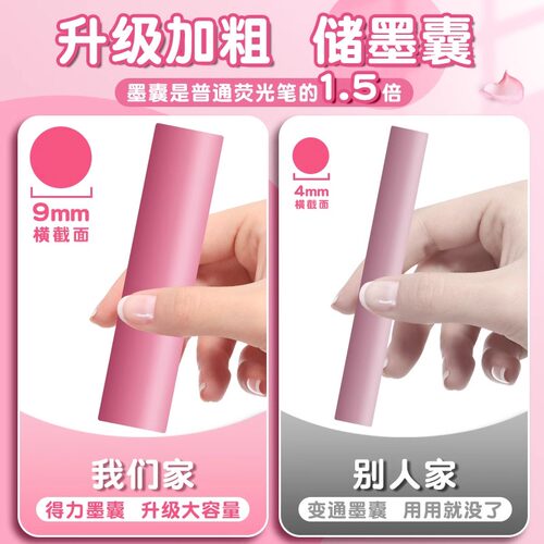 得力荧光笔大容量荧光标记笔学生用记号笔彩色划重点小学生初中生手抄报专用笔多色高颜值手账荧光笔记重点笔 - 图2