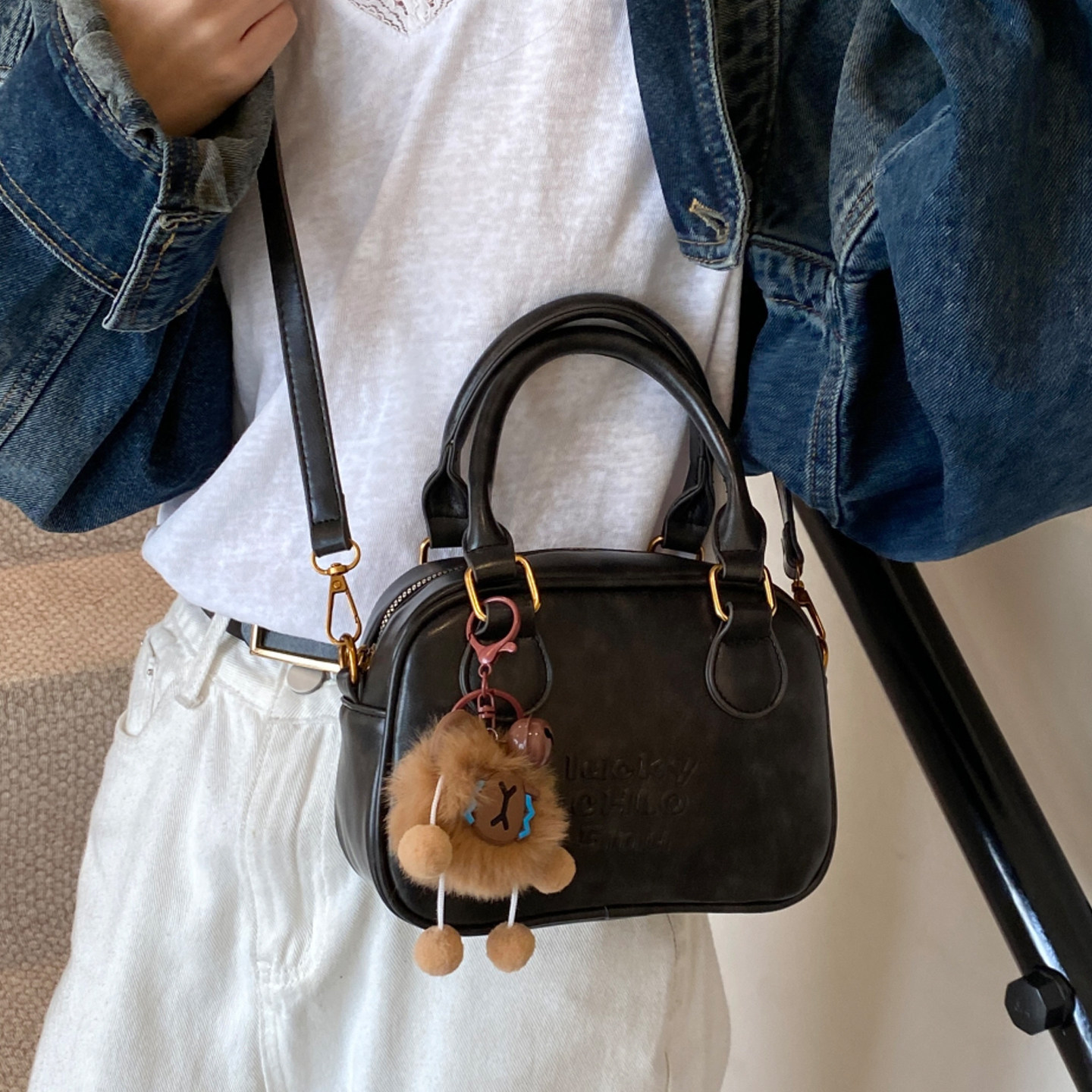 小众复古保龄球包女包2026新款时尚百搭手提单肩小方包迷你斜挎包,淘宝优惠券,粉丝福利购,淘宝优惠卷