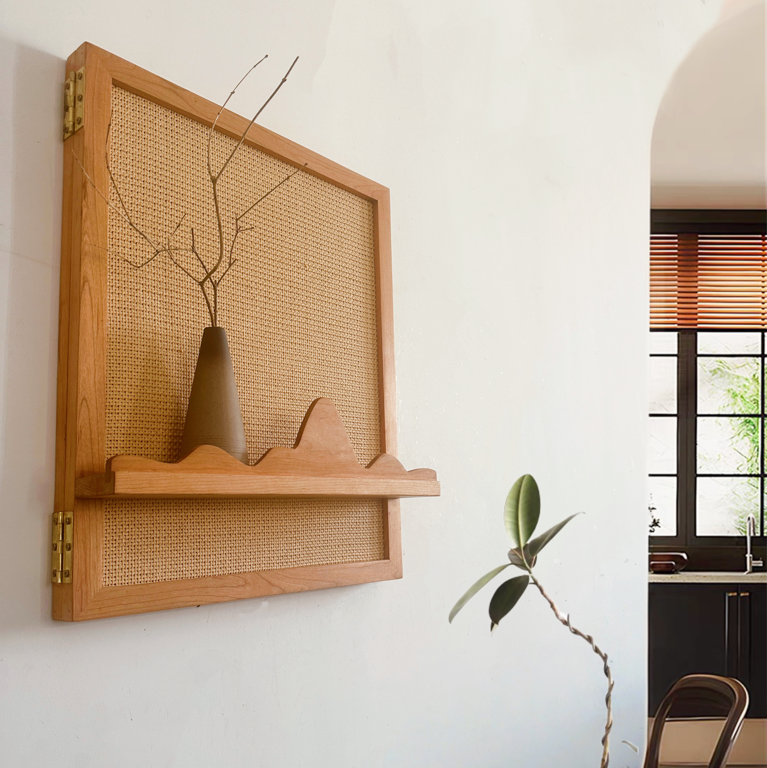 实木编织电表箱装饰画改造电表盒樱桃木装饰遮丑家用配电箱置物架,淘宝优惠券,粉丝福利购,淘宝优惠卷